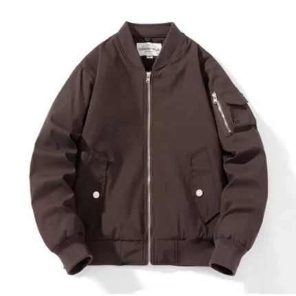 Essentials Half Zip Track Jacket Brown