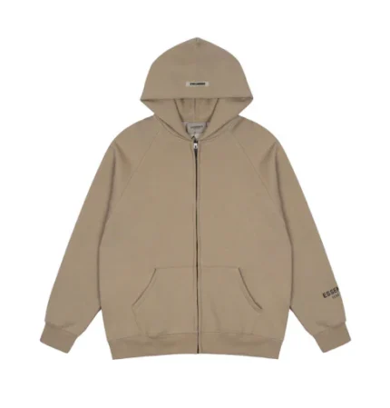 Fear Of God Essentials Khaki Zipper Hoodie
